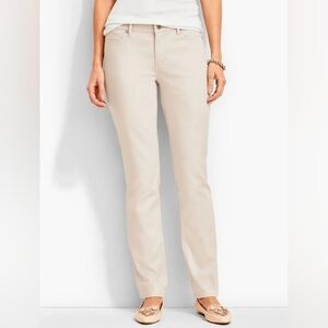 Talbots Flawless Five Pocket Straight Leg Pants Off White Beige Size 16 W Short